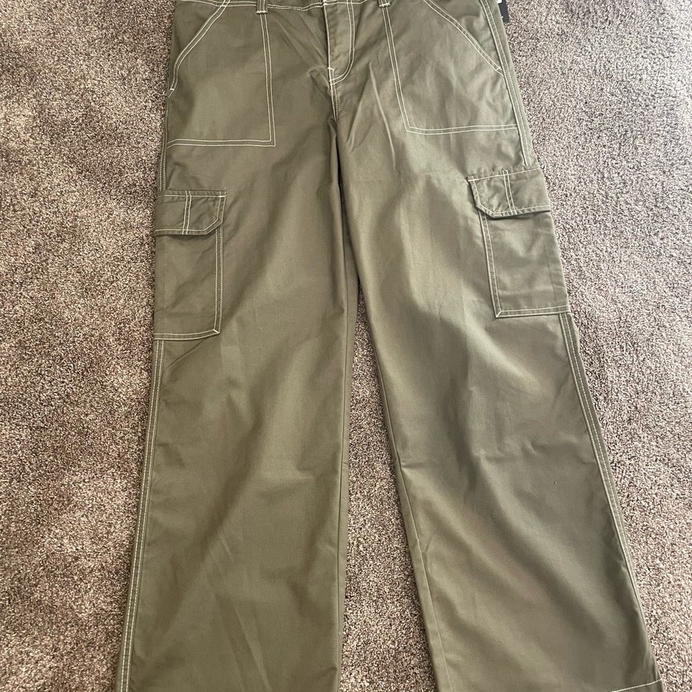 True Religion Baggy Olive Cargo Pants